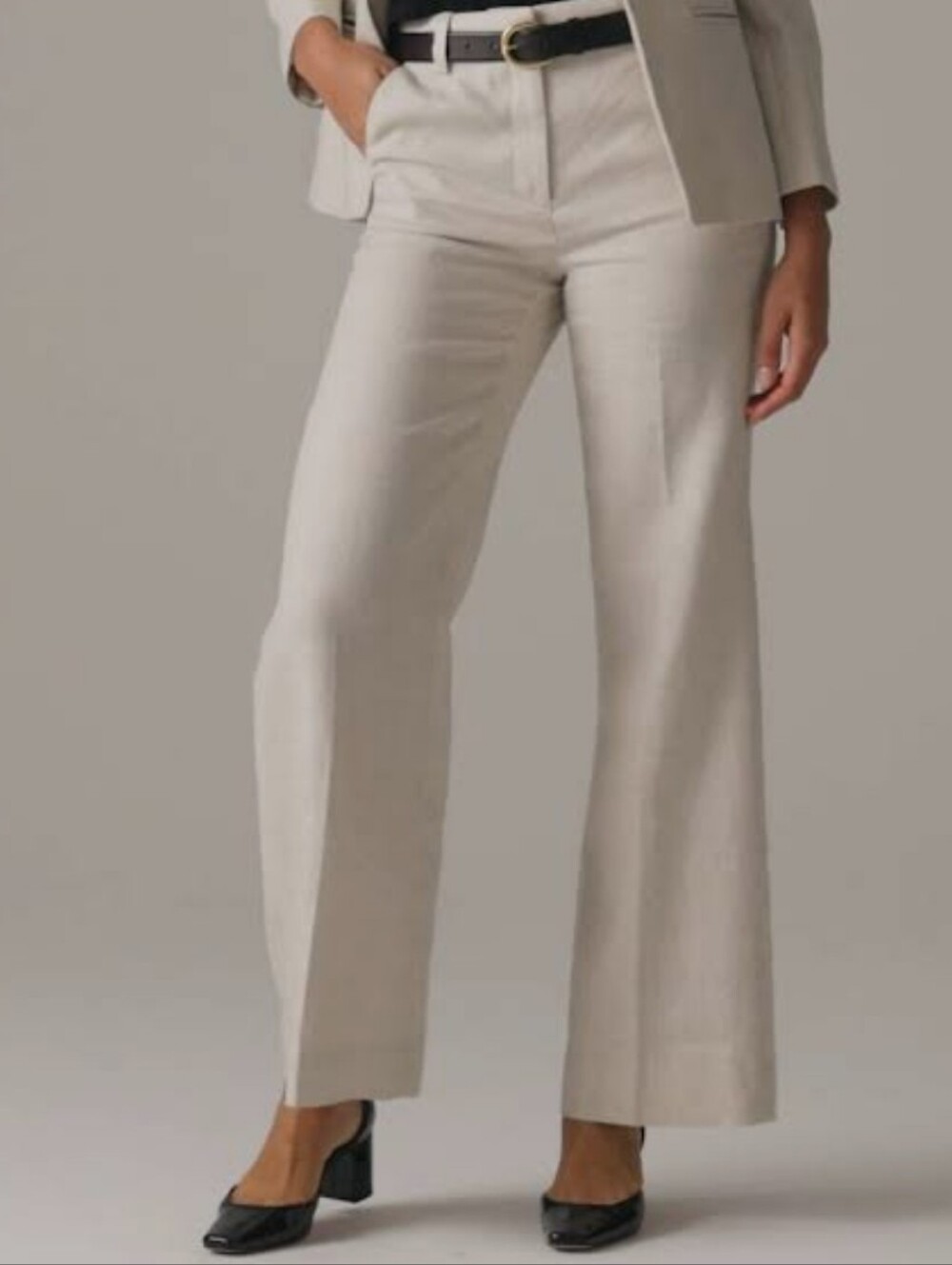 J. Crew Carolina Light Cream Wide-Leg Dress High Rize Pants Size 8